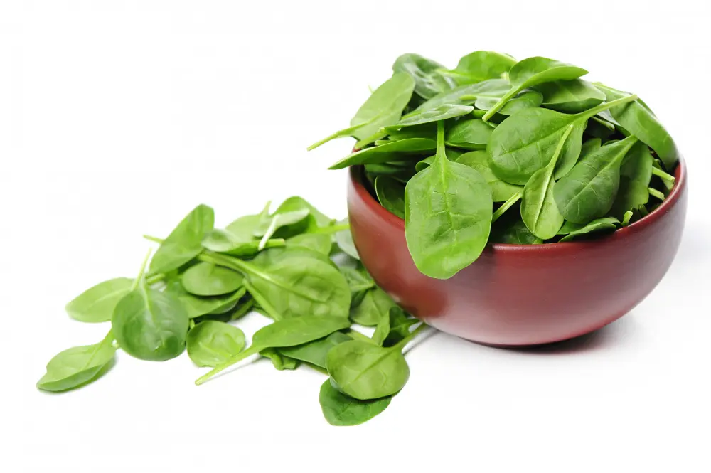 Spinach is rich in iron mineral.
