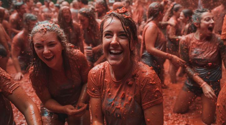 La Tomatina is held every year on the last Wednesday of August in the town of Buñol, Valencia.